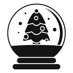Snow tree glass ball icon. Simple illustration of snow tree glass ball vector icon for web design isolated on white background