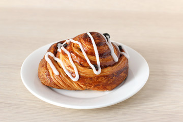 sweet puff pastry on a white plate