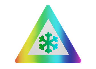 Traffic sign isolated- Snow