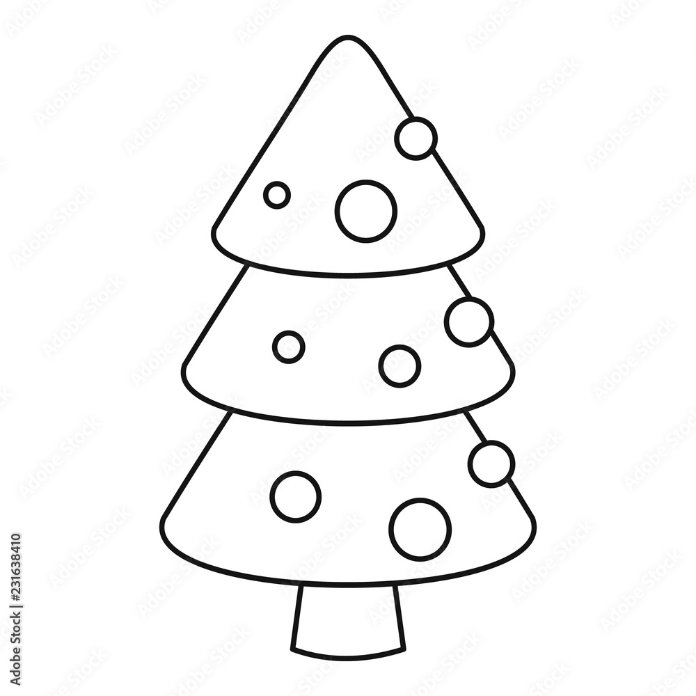 Poster xmas fir tree icon. outline xmas fir tree vector icon for web design isolated on white background