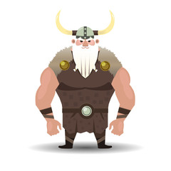 Viking standing in a suit on a white background