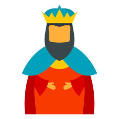 Christian epiphany king icon. Flat illustration of christian epiphany king vector icon for web design