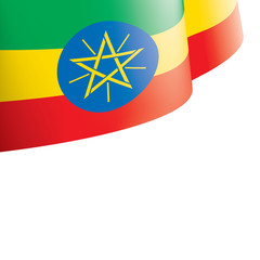 Ethiopia flag, vector illustration on a white background