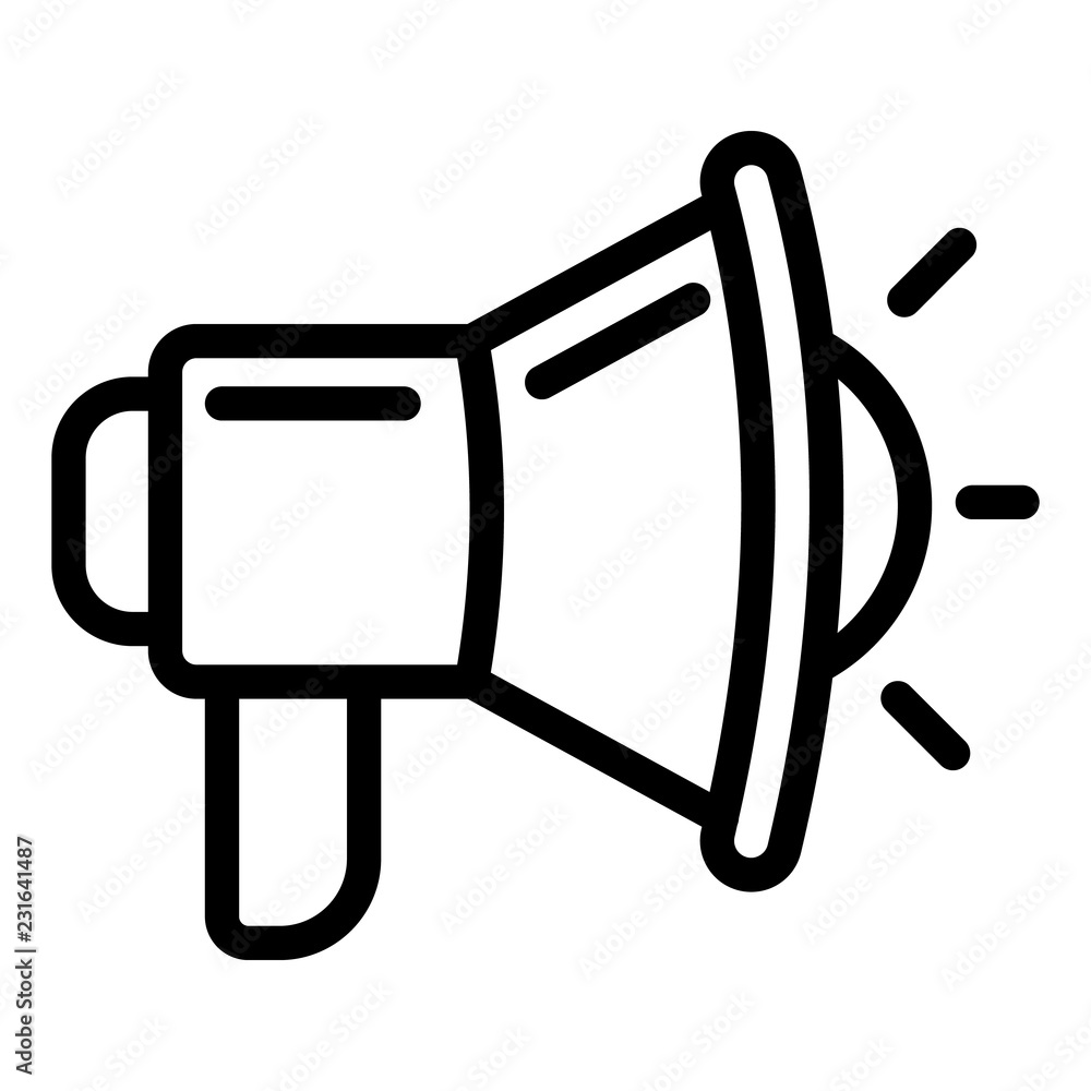 Aufkleber megaphone icon. outline megaphone vector icon for web design isolated on white background