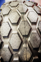 New tractor wheel protector, close up view