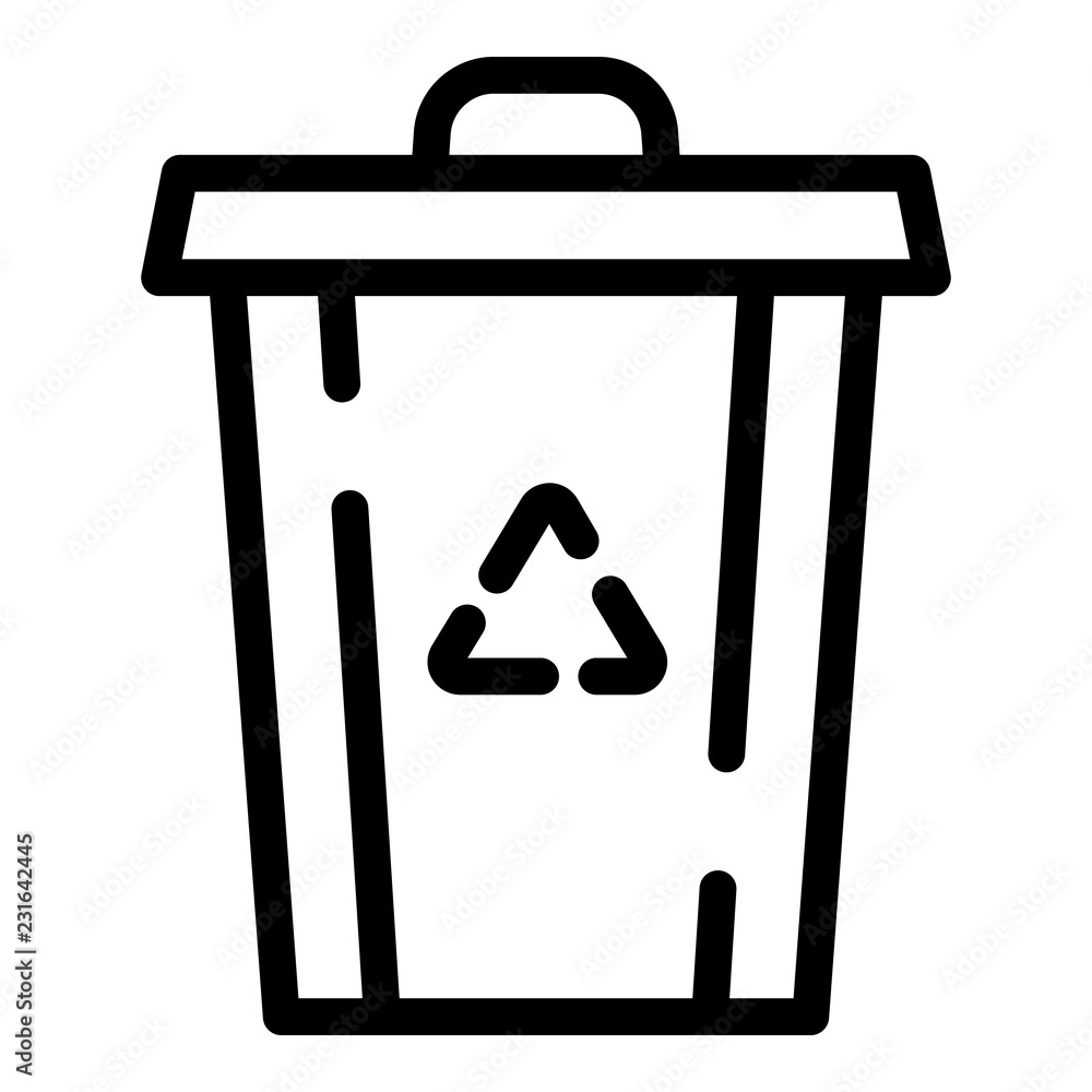 Poster recycle garbage bin icon. outline recycle garbage bin vector icon for web design isolated on white b