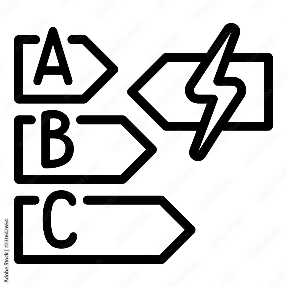 Poster energy class icon. outline energy class vector icon for web design isolated on white background