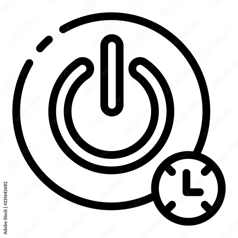 Poster turn off timer button icon. outline turn off timer button vector icon for web design isolated on whi