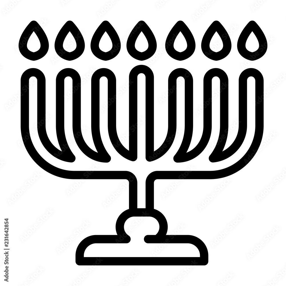 Poster menorah icon. outline menorah vector icon for web design isolated on white background