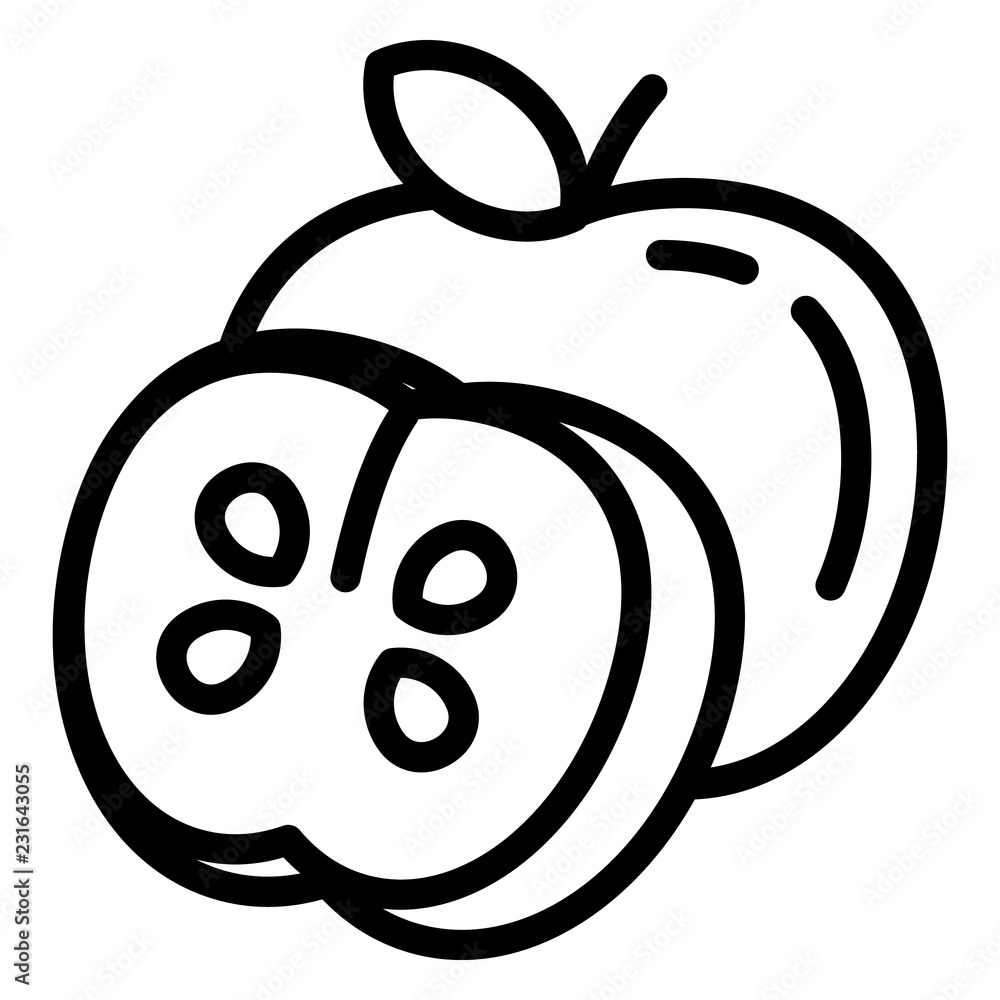 Poster apple icon. outline apple vector icon for web design isolated on white background