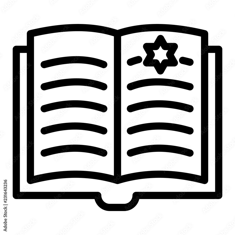 Poster open torah icon. outline open torah vector icon for web design isolated on white background