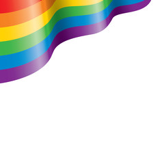 Vector a rainbow flag waving on white background