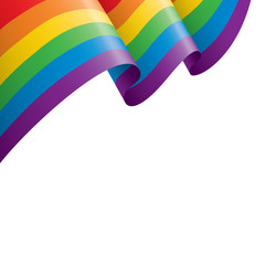Fototapeta premium Vector a rainbow flag waving on white background