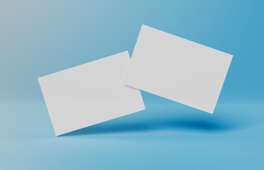 Floating business card mockup isolated 3d rendering