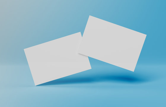 Floating Business Card Mockup Isolated 3d Rendering