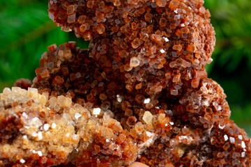 Macro mineral stone Aragonite on white background stone