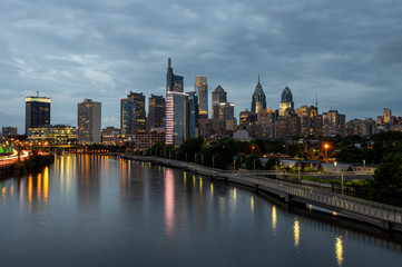 Fototapeta na wymiar Philadelphia Skyline Reflected in the River