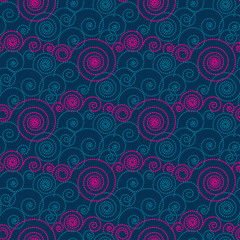 African style curl and dot seamless pattern.