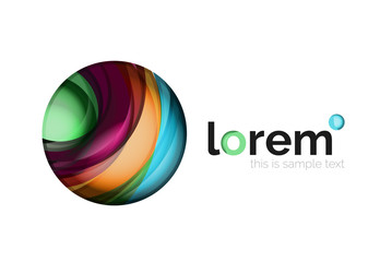 Geometric abstract business icon template, smooth shape