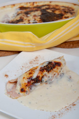 endive gratin with ham and bechamel sauce