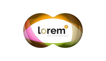 Abstract geometric design logo made of flowing elements