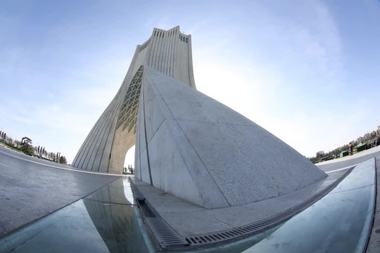 Iran Tehran Azadi tower Time laps 4k 