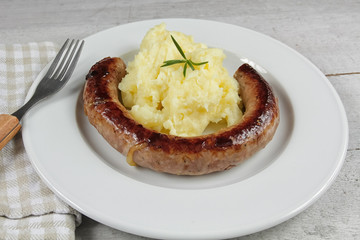 sausage and mashed potatoes