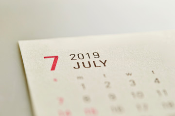 2019 July calendar background 