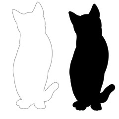 silhouette cat sitting