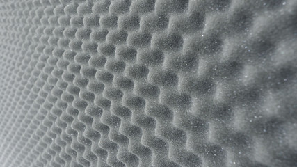 Sound proof padding acoustic soft foam grey color double thick panels layers on the recording...