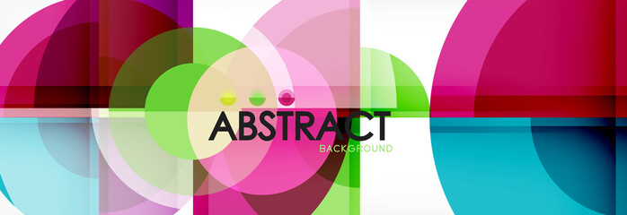 Obraz na płótnie Canvas Abstract background - multicolored circles, trendy minimal geometric design