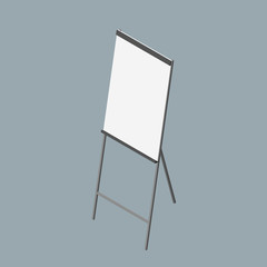 Empty flip chart. 3d Vector illustration.