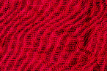 Natural red burlap texture. Christmas Red jute texture. 