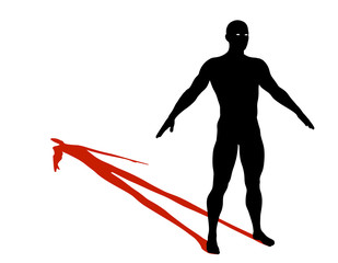 Standing man. Isolated on white background. Vector silhouette illustration