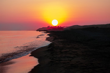 Naklejka premium sunset at sea