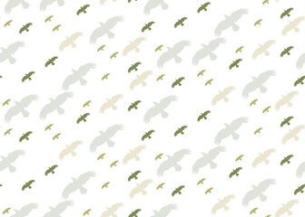 Fototapeta na wymiar seamless background with silhouette of flying birds on a white background