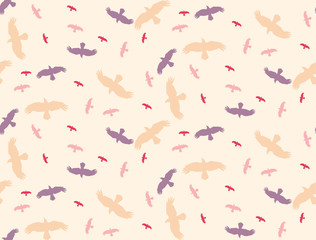 seamless background with a silhouette of flying birds