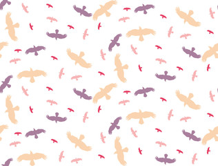 seamless background with silhouette of flying birds