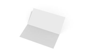 Bi-fold dl horizontal brochure, mock up template on isolated white background, ready for design presentation, 3d illustration