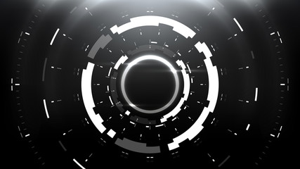 Futuristic Technology Abstract Circlular Background. Vector Science Fiction Hi-Tech Wallpaper	