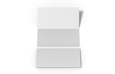 Bi-fold dl horizontal brochure, mock up template on isolated white background, ready for design presentation, 3d illustration