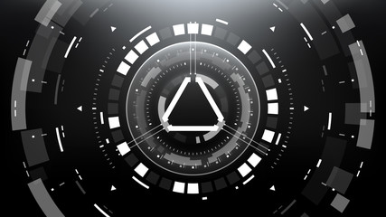 Futuristic Technology Abstract Circlular Background. Vector Science Fiction Hi-Tech Wallpaper	