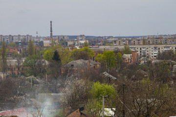 Aerial view on the town Alexandria in Ukraine