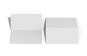 Bi-fold dl horizontal brochure, mock up template on isolated white background, ready for design presentation, 3d illustration