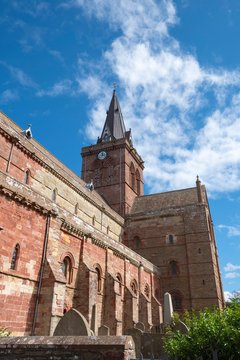 Romanesque-Norman Cathedral St. Magnus, 12th century, Kirkwall, Mainland, Orkney Islands, Scotland, Great Britain