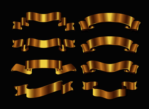 Vector illustration of golden banners.