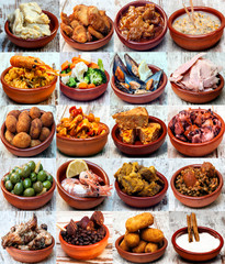 Collage of typical spanish food