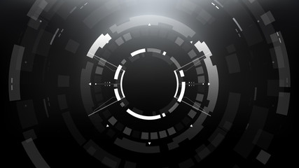 Futuristic Technology Abstract Circlular Background. Vector Science Fiction Hi-Tech Wallpaper	