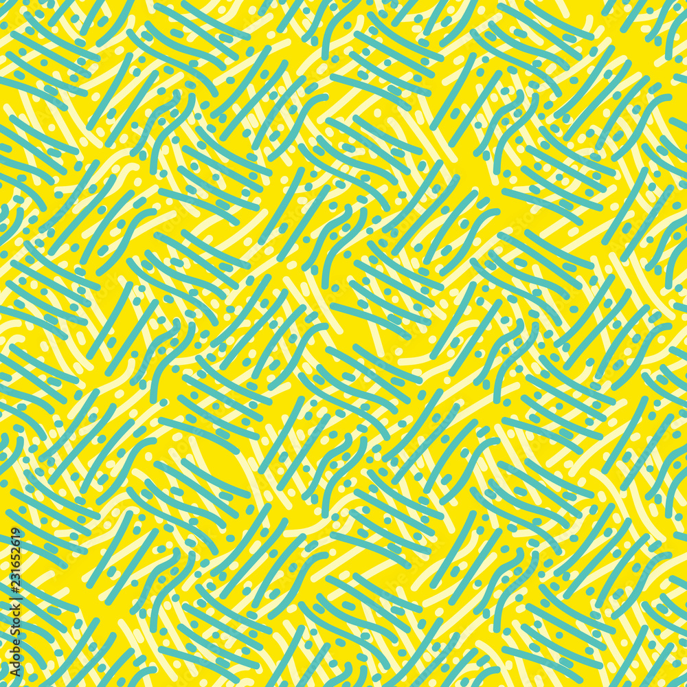Poster seamless repeating background of lines and dots.