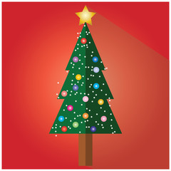Christmas Trees On red for party - 231652882
